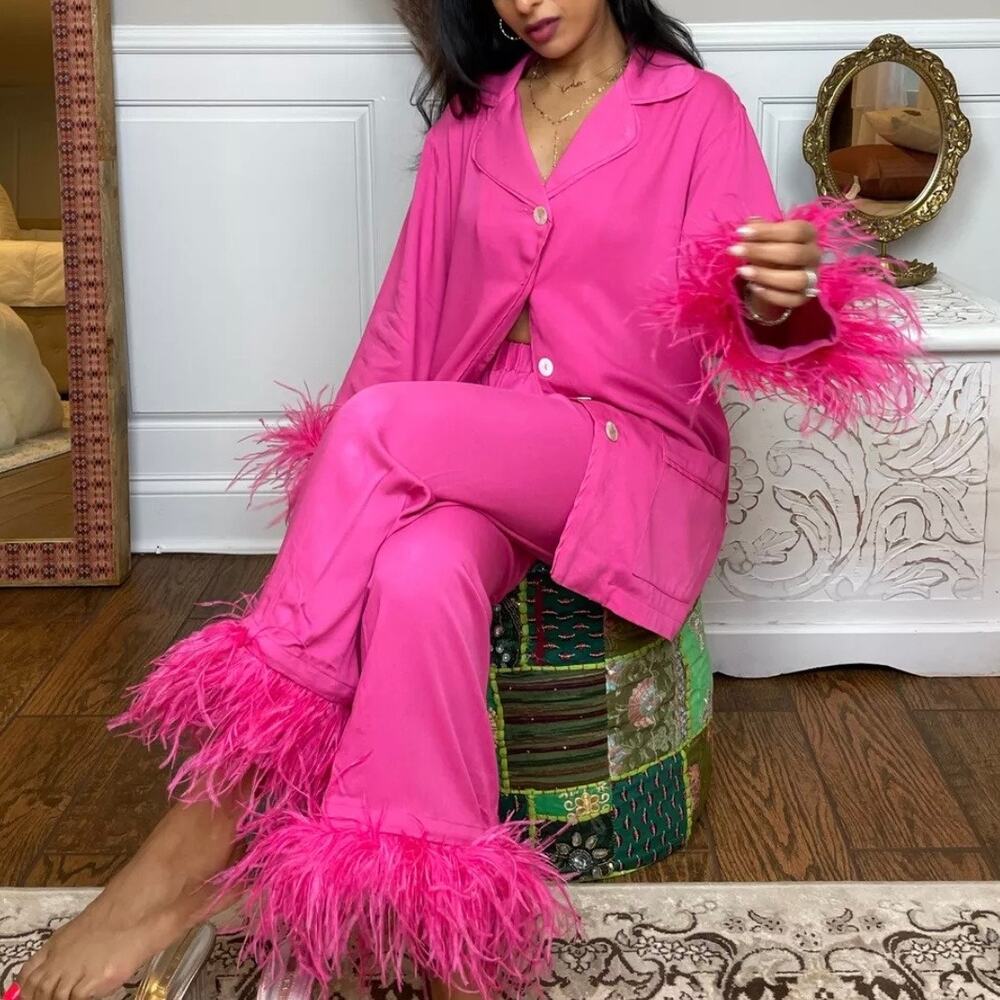 Nadine Merabi Darcie Feather Pajamas